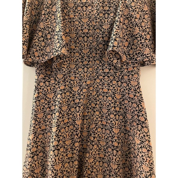 Urban Outfitters "Kimchi Blue" Ruffle Sleeve Orange Navy Cream Dress‎ Size 4 - Picture 7 of 7